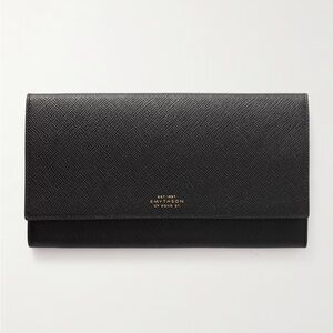 Smythson Black Textured Leather Accessory